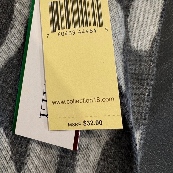 Black and Gray Animal Print Scarf - Picture 5 of 8